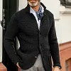 Men's Lapel Plain Cardigan Sweater