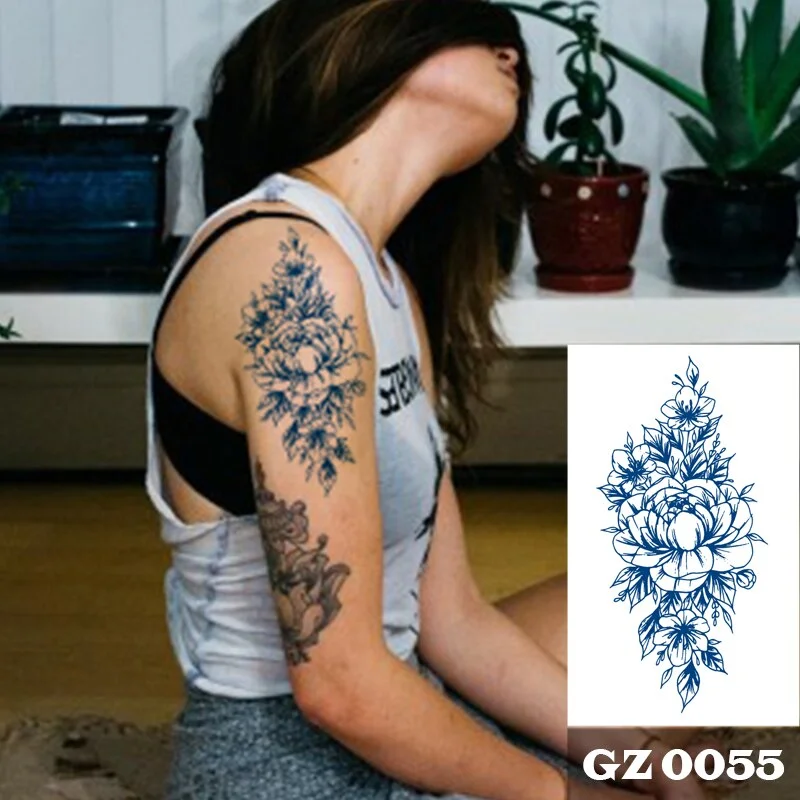 1Pcs Ink Juice Butterfly Text Tattoos Body Art Waterproof Temporary Tattoo Sticker For Men Women