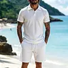 Men's Casual Vacation Polo Shirt And Shorts Set by Inlyline