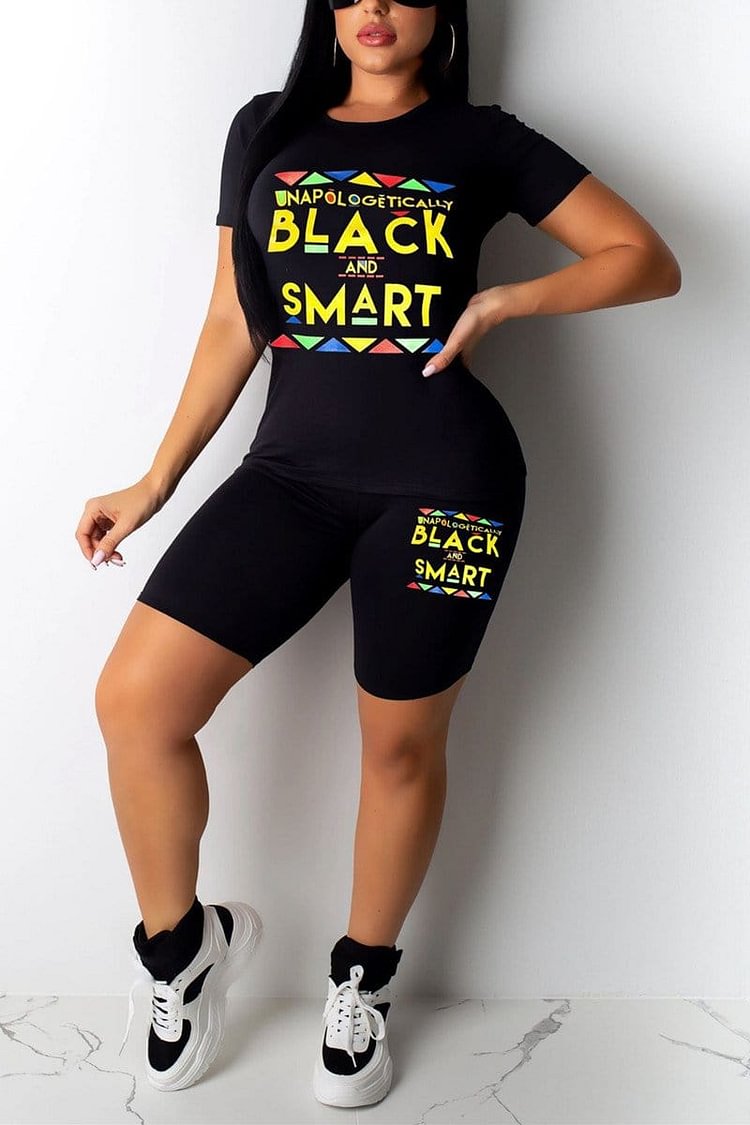 Casual Printed Top Shorts Sport Set - BlackFridayBuys