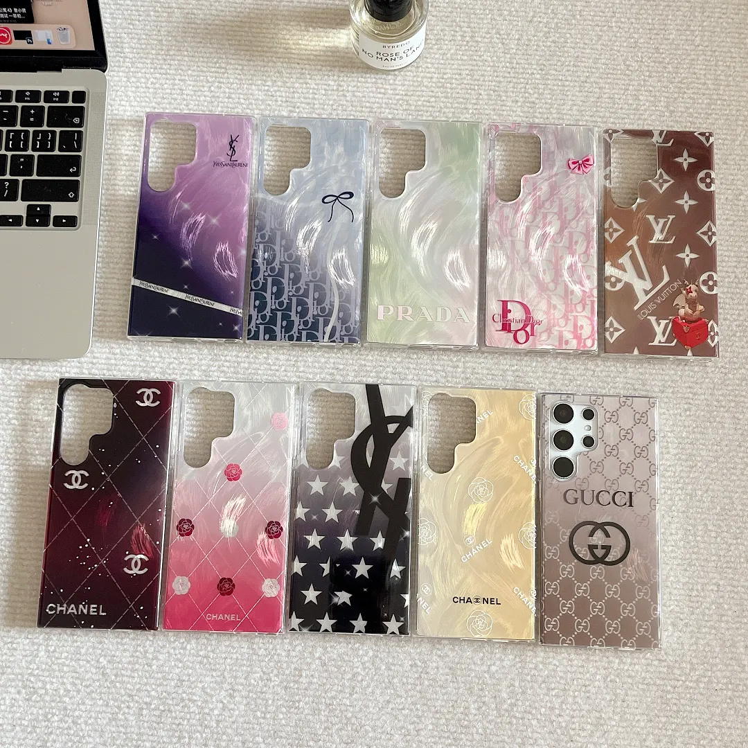 Chanel Luxury Monogram Logo Airbag Stand Samsung Galaxy S Series Phone Case