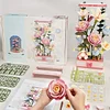 Huajianji Qimeng Dynamic Blooming Building Block Bouquet DIY Home Decoration Gift