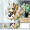 Horse Head 2D Flat DIY Hanging Diamond Art Kit Window Hanging Art for Home Decor
