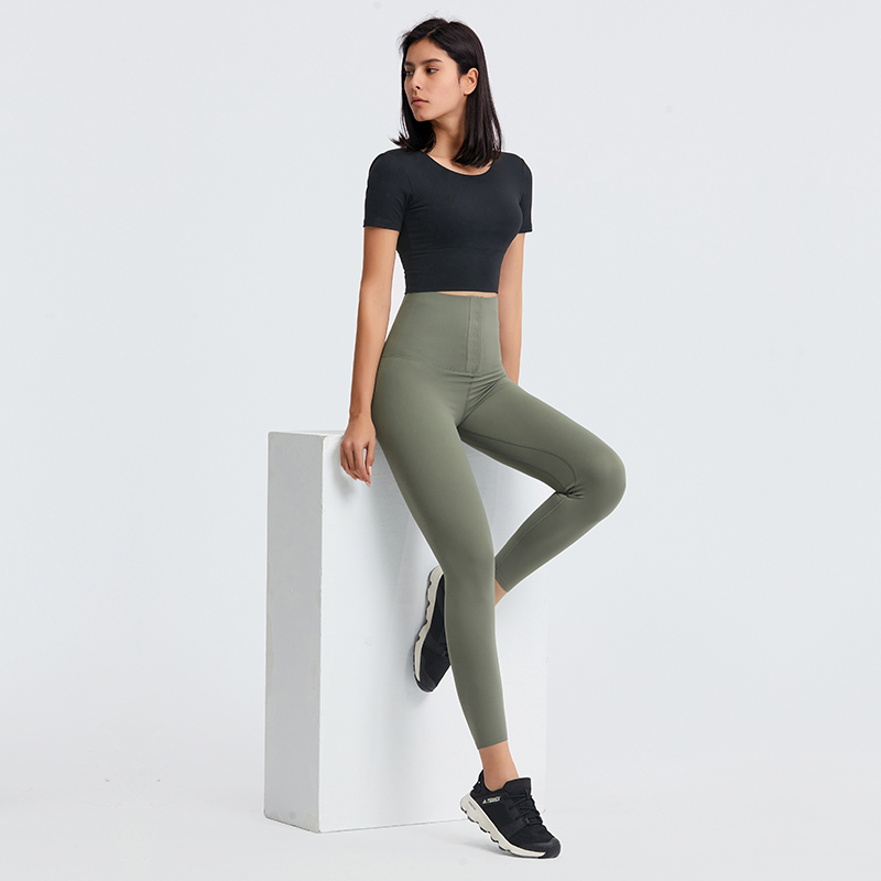 high waist elastic yoga corset leggings