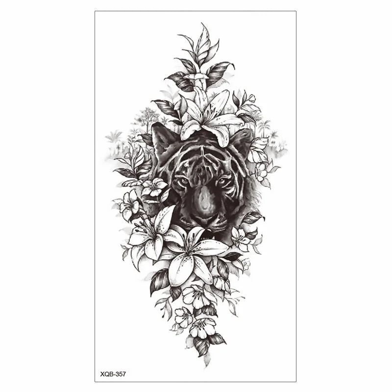 Waterproof Tattoo Sticker Temporary Tattoo Black Rose Tattoo Leg Chest Arm Tattoo Man Woman Tattoo Skin Tattoo Art Tatouage TaTy 515-1