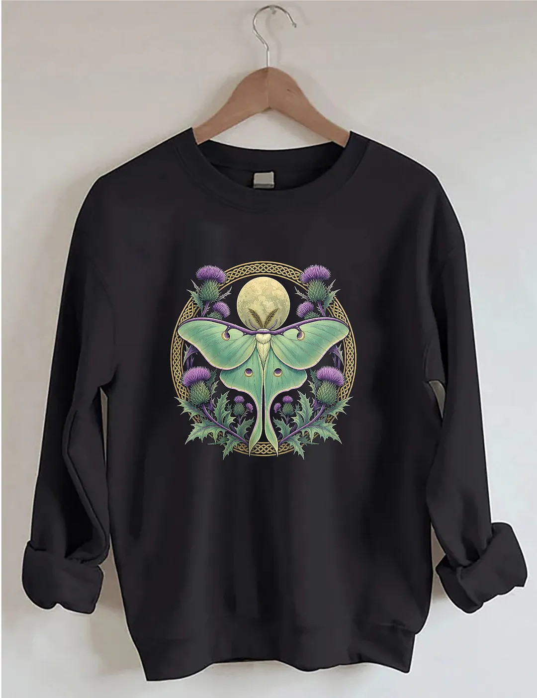 Scottish Thistle Luna Moth Sweatshirt