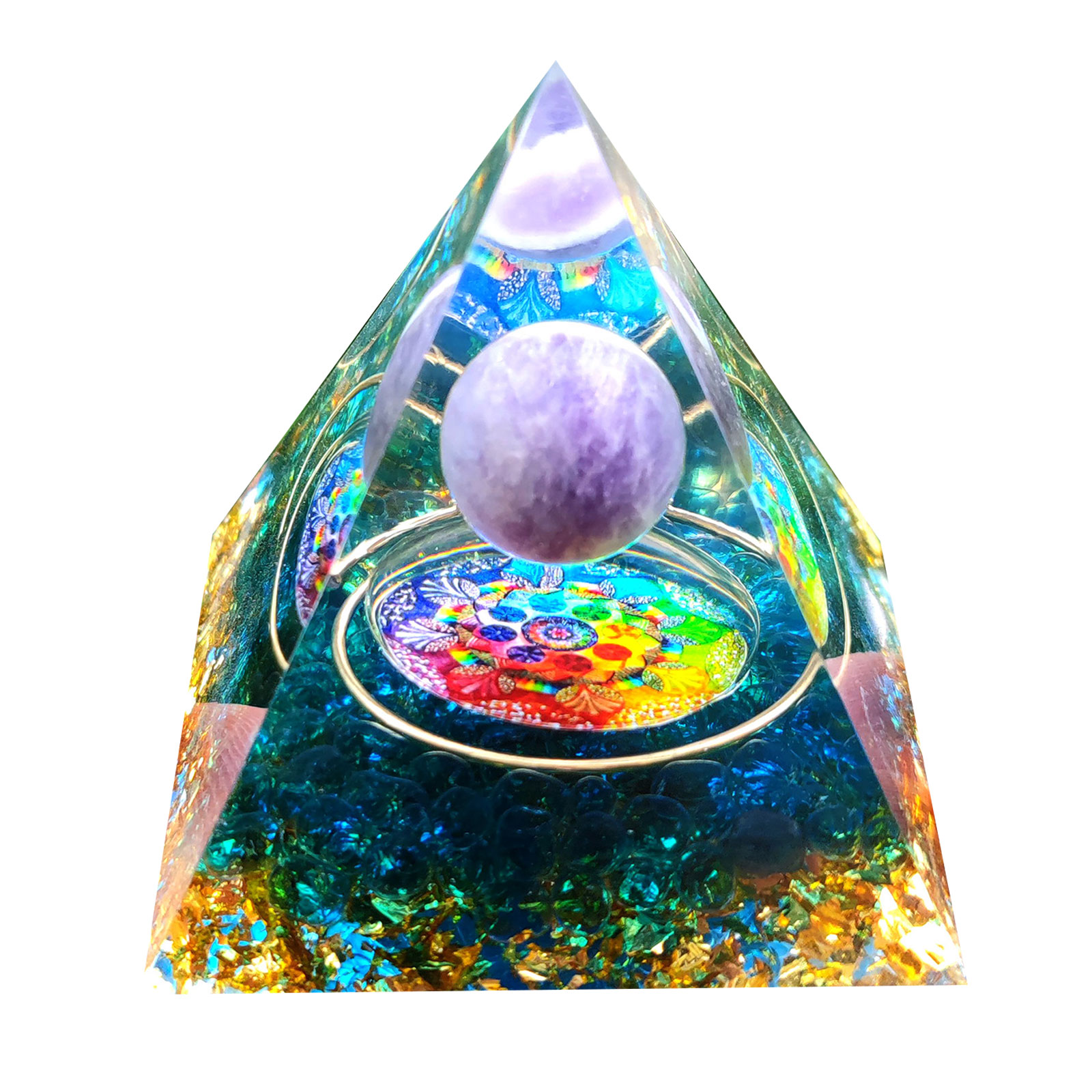 

6cm Natural Orgonite Pyramid Chakra, 501 Original