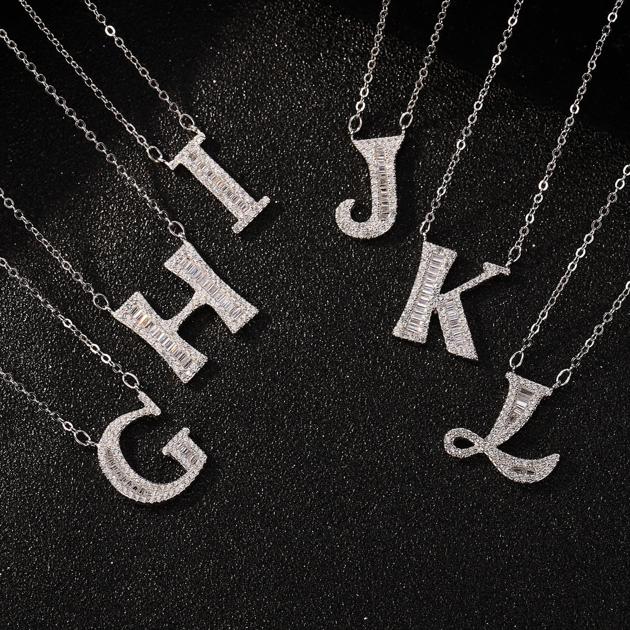 925 Sterling Silver Text Letter Number Silver Electroplating Necklaces