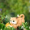 Cat Solar Garden Statue Solar Garden Statue Cat Housewarming Gift for Yard Patio
