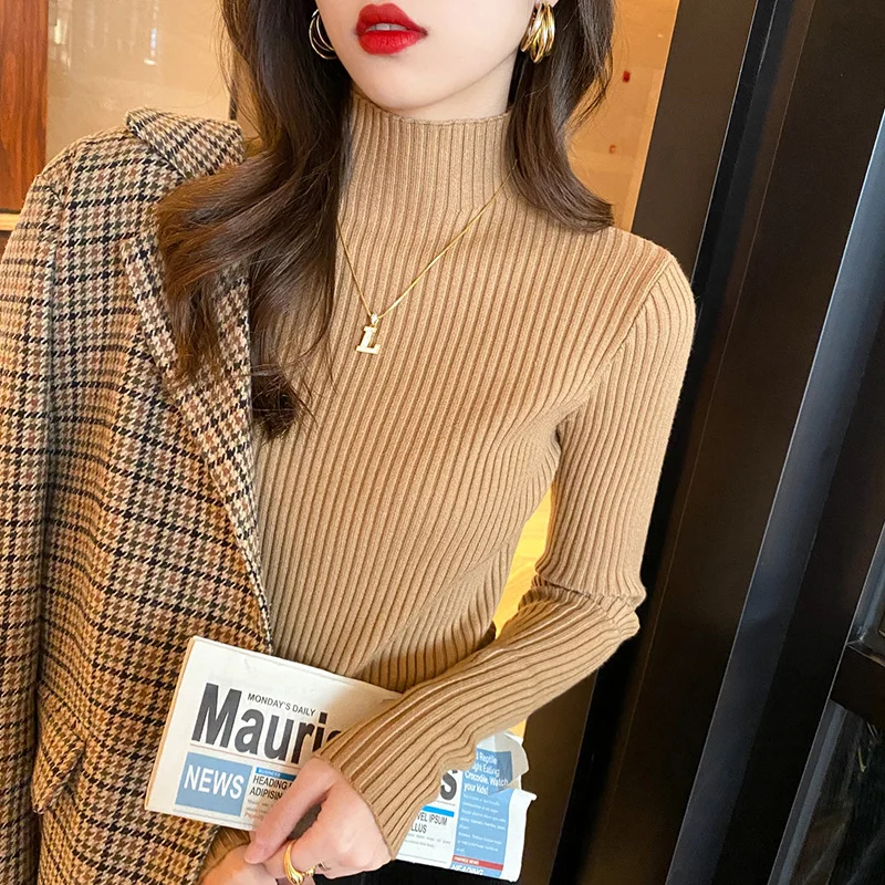 Uveng Uveng Collar Sweater Bottoming Women's Autumn And Winter 2024 New Clothes Fashion Knitted Shirt