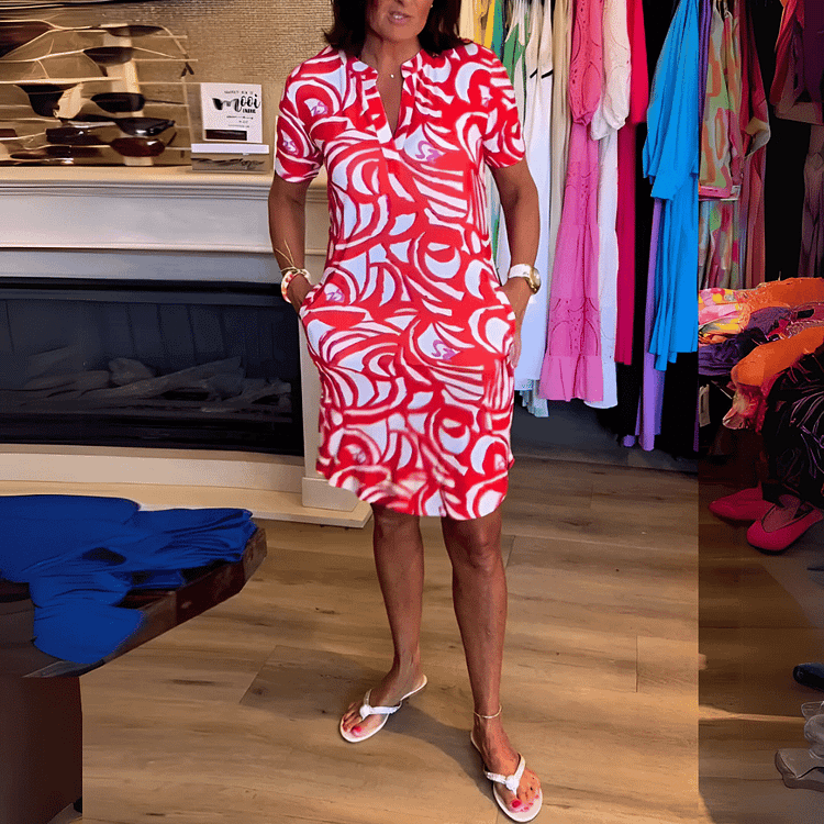 V-neck Fashion Dress-Effortless elegance for every moment 