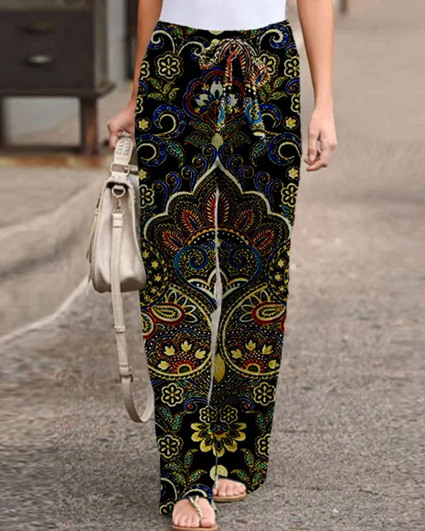Women's Paisley Graphic Loose Pants