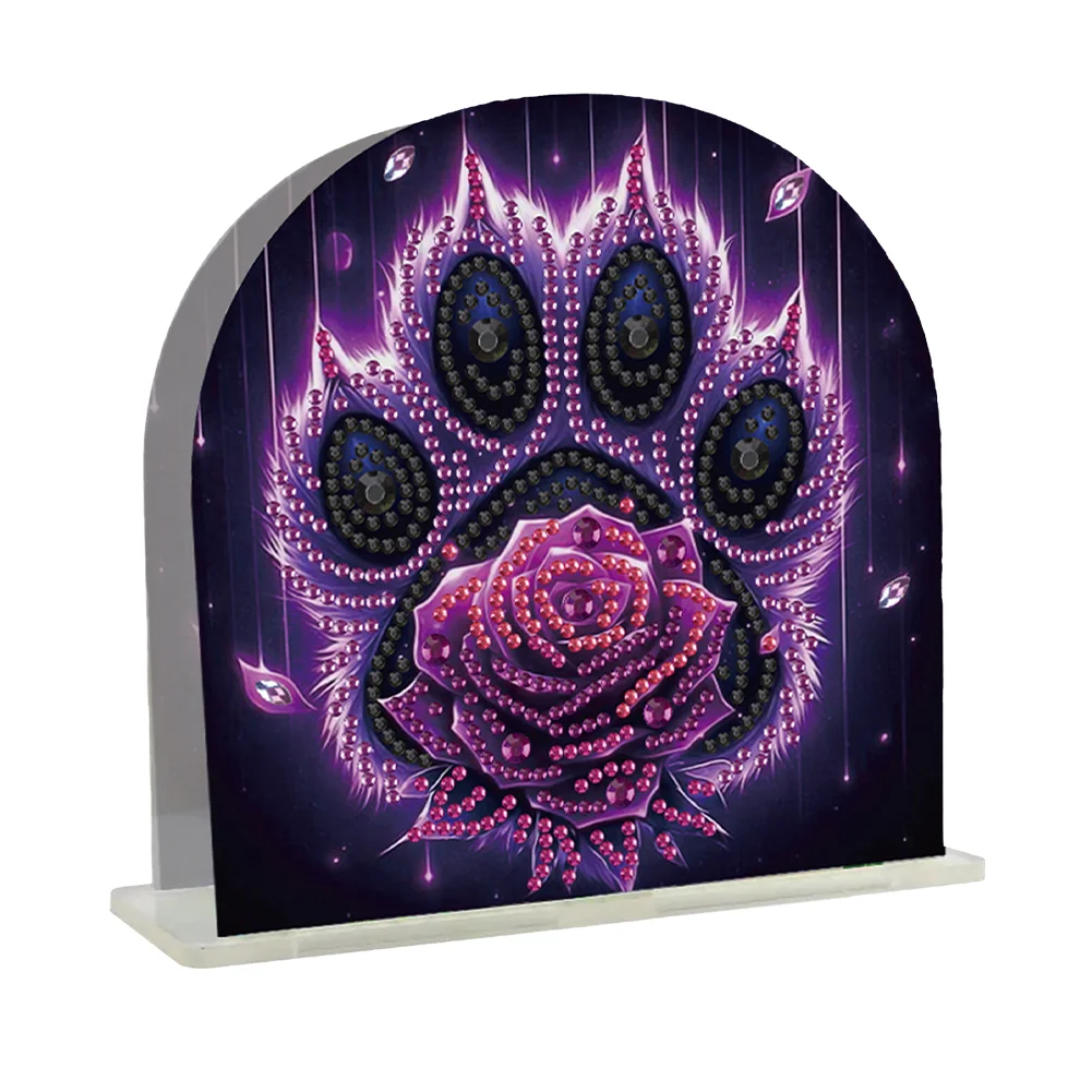 DIY Rose Paw Acrylic Diamond Painting Napkin Rack Diamond Art Paper Towel Holder