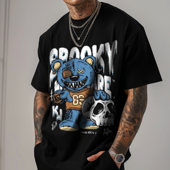 Grimace Bear Print Trendy T-shirt