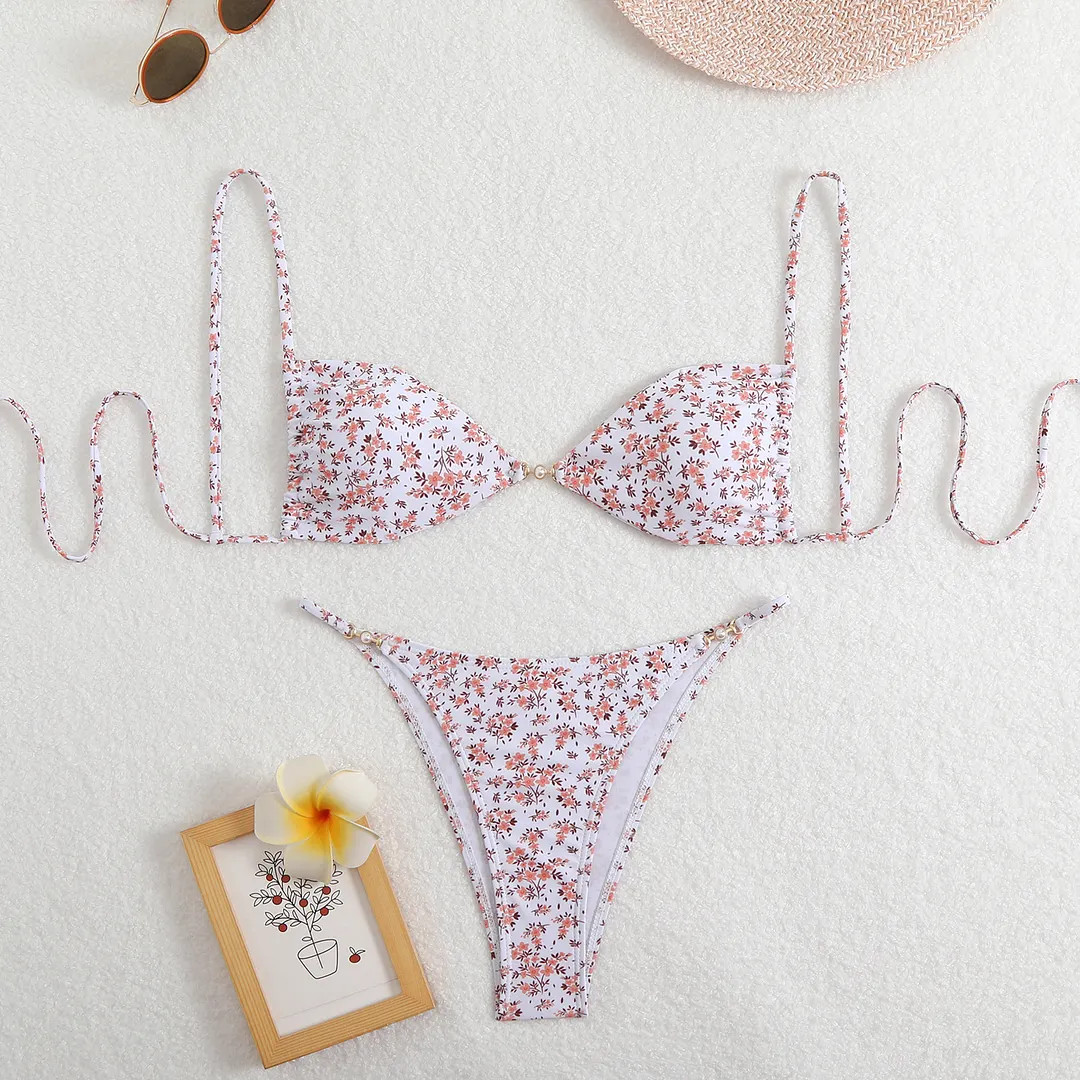 Churchf 2025 New Leopard Print Sexy Bikini Sling Swimsuit Female Senior Feel Beach Spa Swimsuit