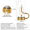 Retro Nostalgic Candlelight LED Touch Desk Lamp TYP-C Rechargeable Desk Lamp Aluminum Glass Candlelight Water Drop Magnetic Field Driven Swing Desk Lamp