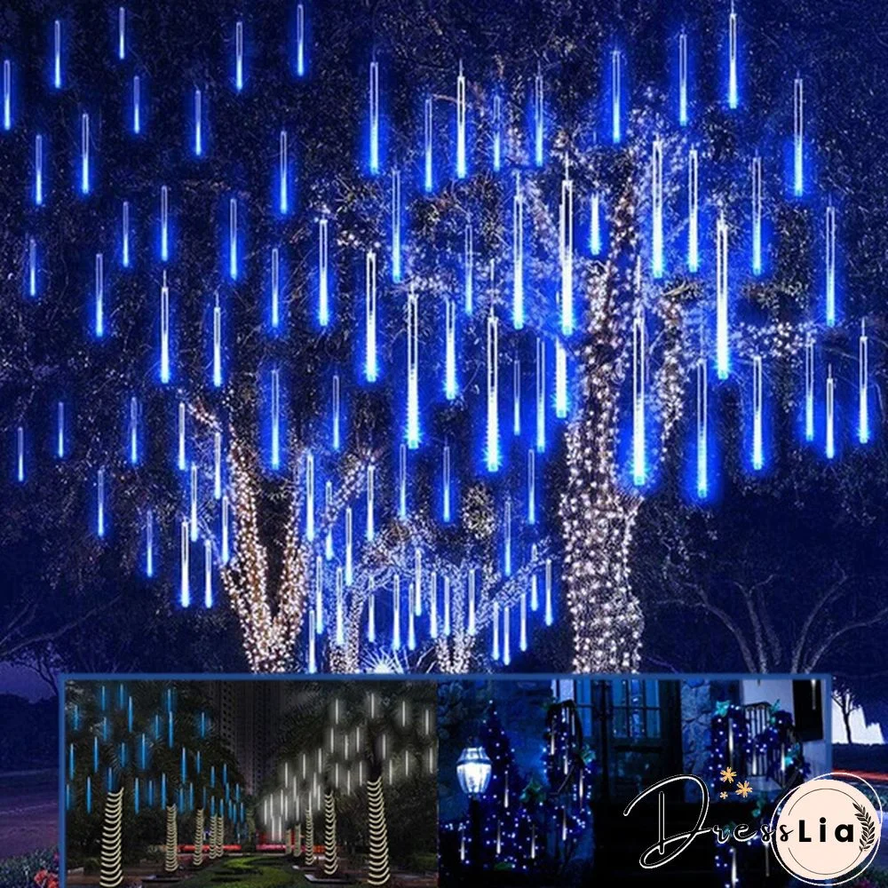 8PCS/1SET 30CM/50CM Waterproof LED Meteor Shower Rain Lights Falling String Lights for Outdoor Home Garden Wedding Party Holiday Christmas Lights