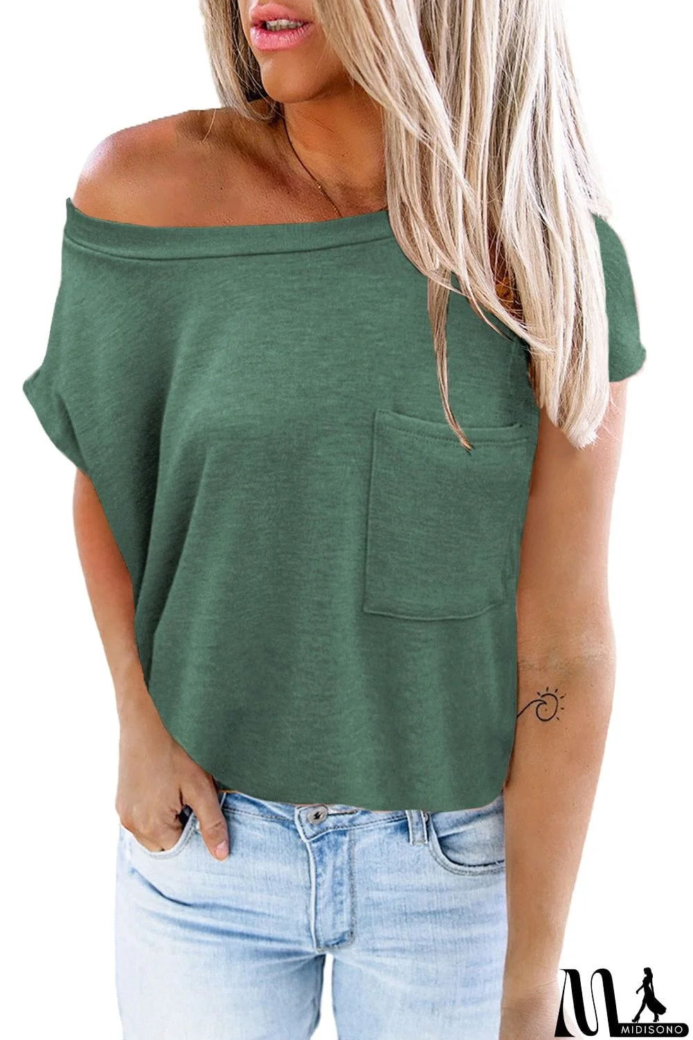 MidiSono - Pocketed Tee with Side Slits