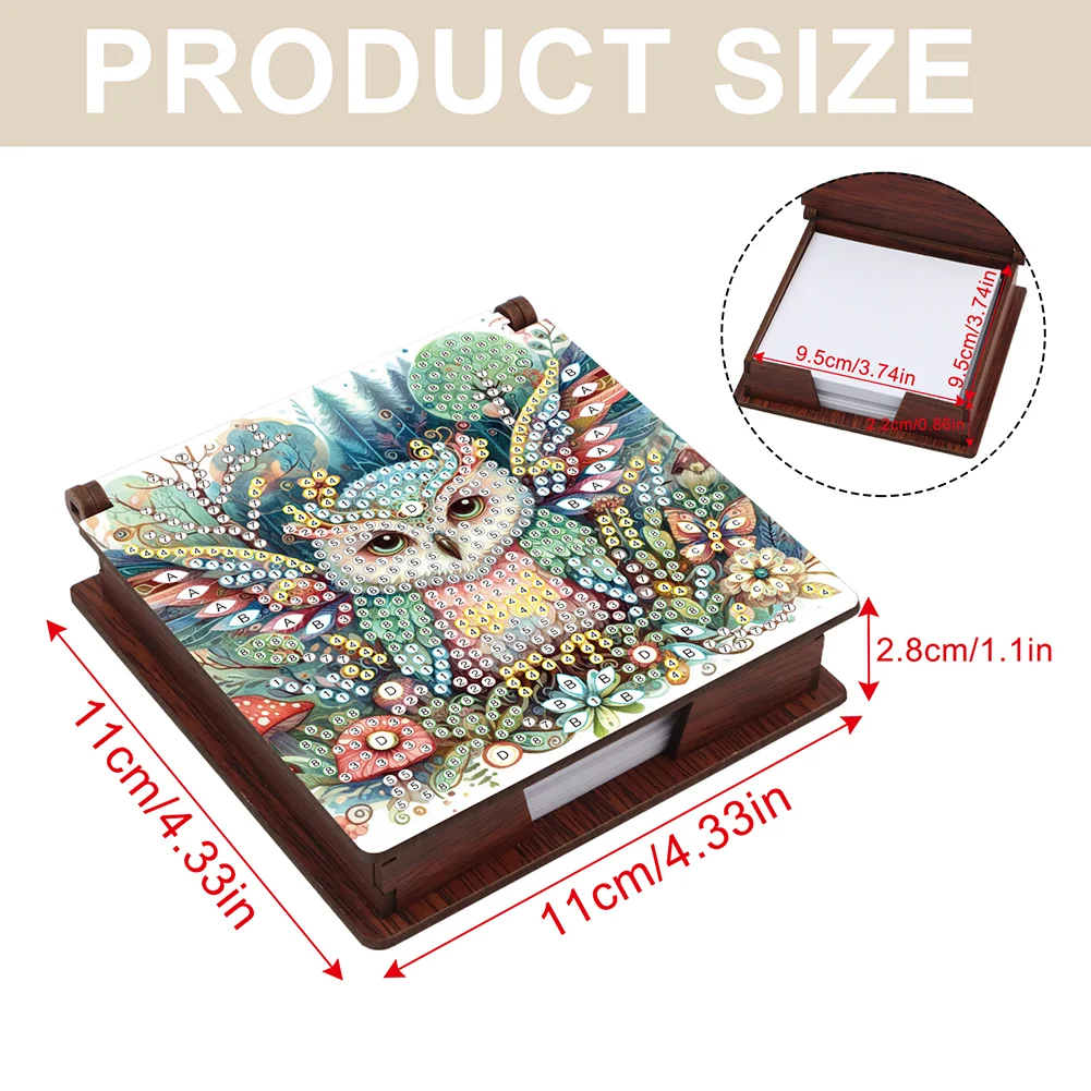 DIY Owl Diamond Painting Note Box Paper 160 Sheets of Paper for DIY Art Craft