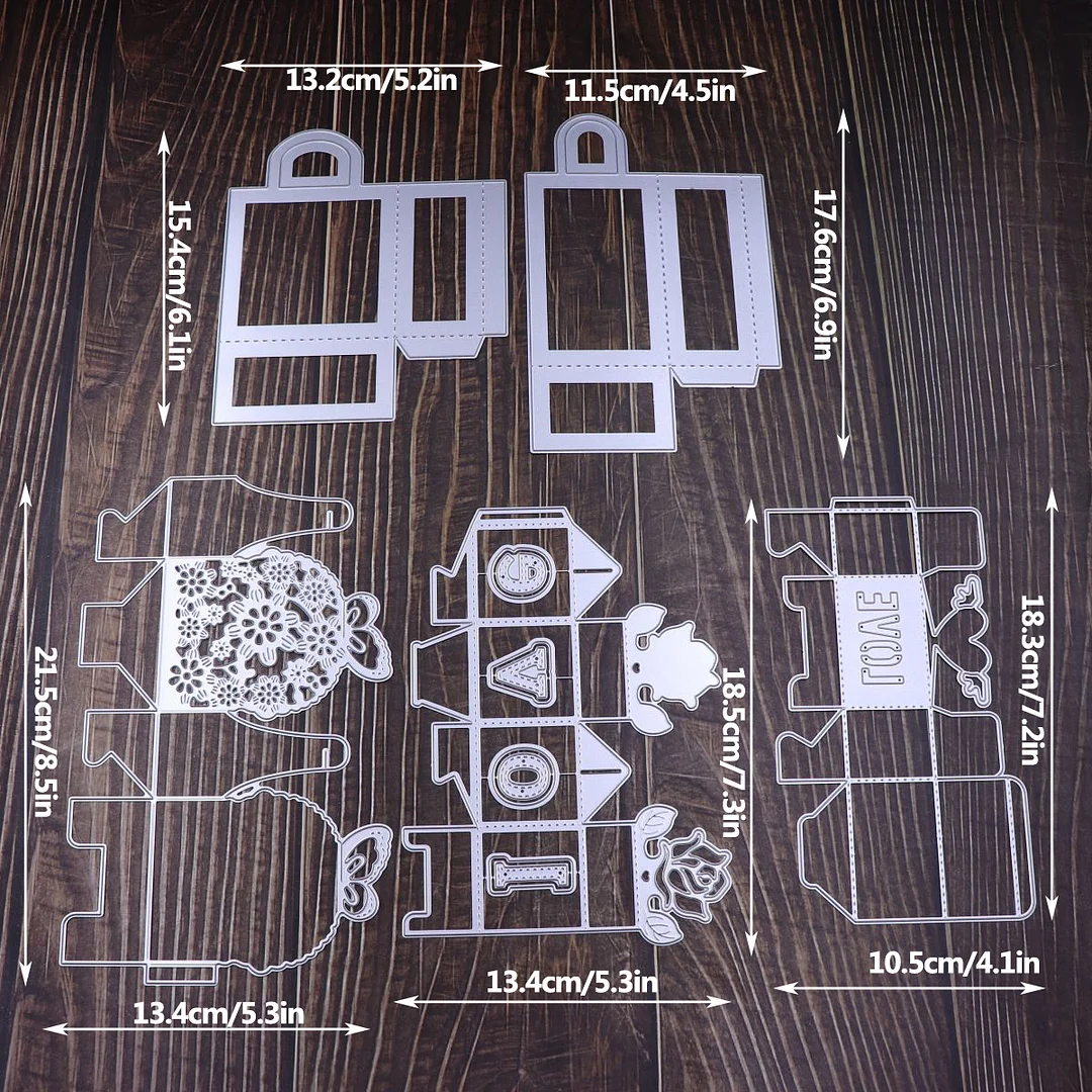 Nigikala Styles of Gift Box Metal Cutting Dies for Scrapbooking DIY Album Production Tool Carbon Steel Craft Box Die Cut 2024 New