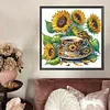 Sonnenblumen-Teetasse - speziell geformte Diamantmalerei - 30*30cm