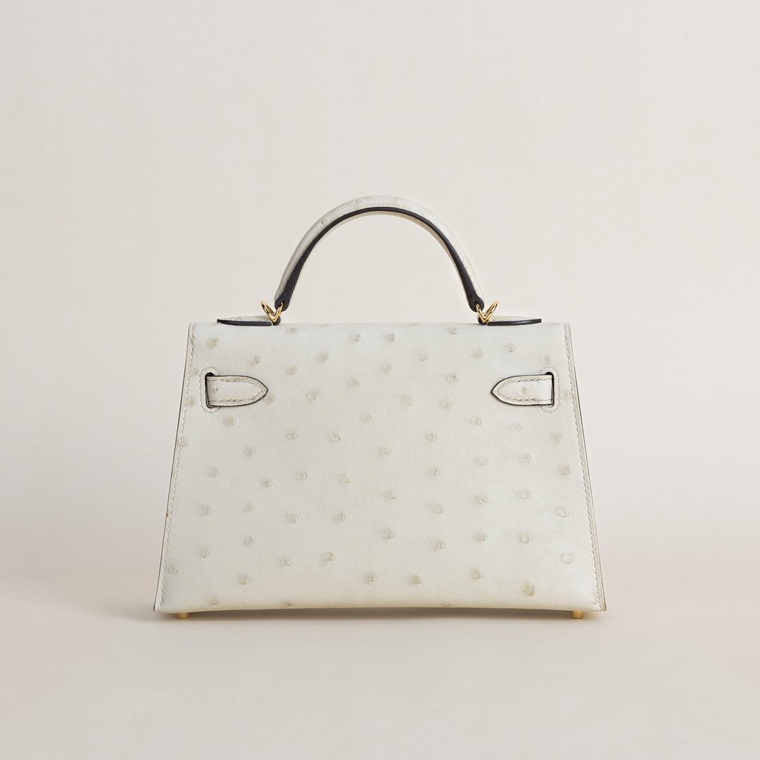 Mini Kelly II Ostrich 3C Parchemin GHW