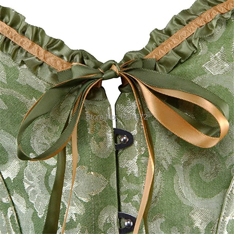 Billionm Sapubonva Corsets and Bustiers Tops Women Sexy White Black Green Vintage Flower Print Overbust Plus Size Lingerie Corselet