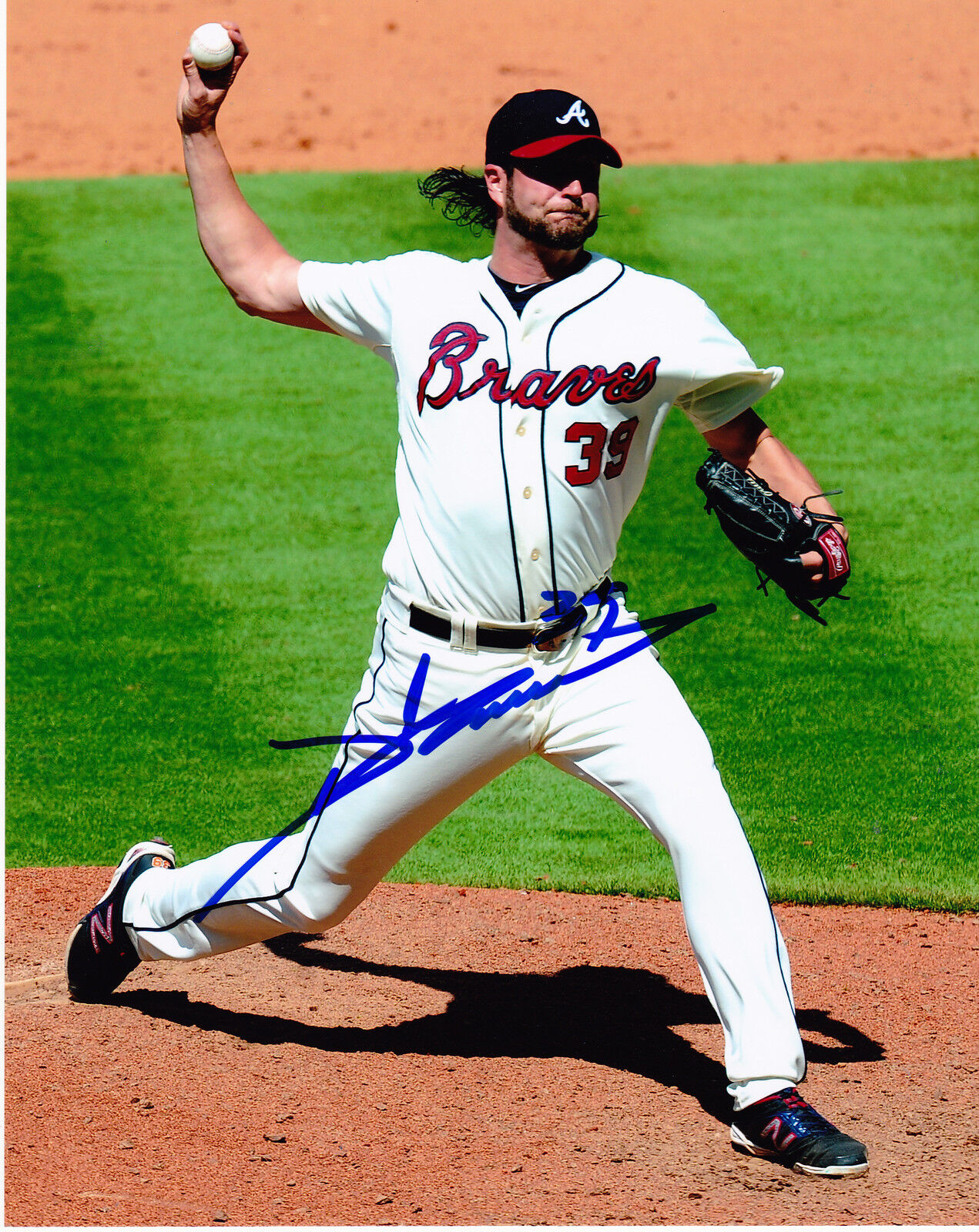 JASON GRILLI ATLANTA BRAVES ACTION SIGNED 8x10