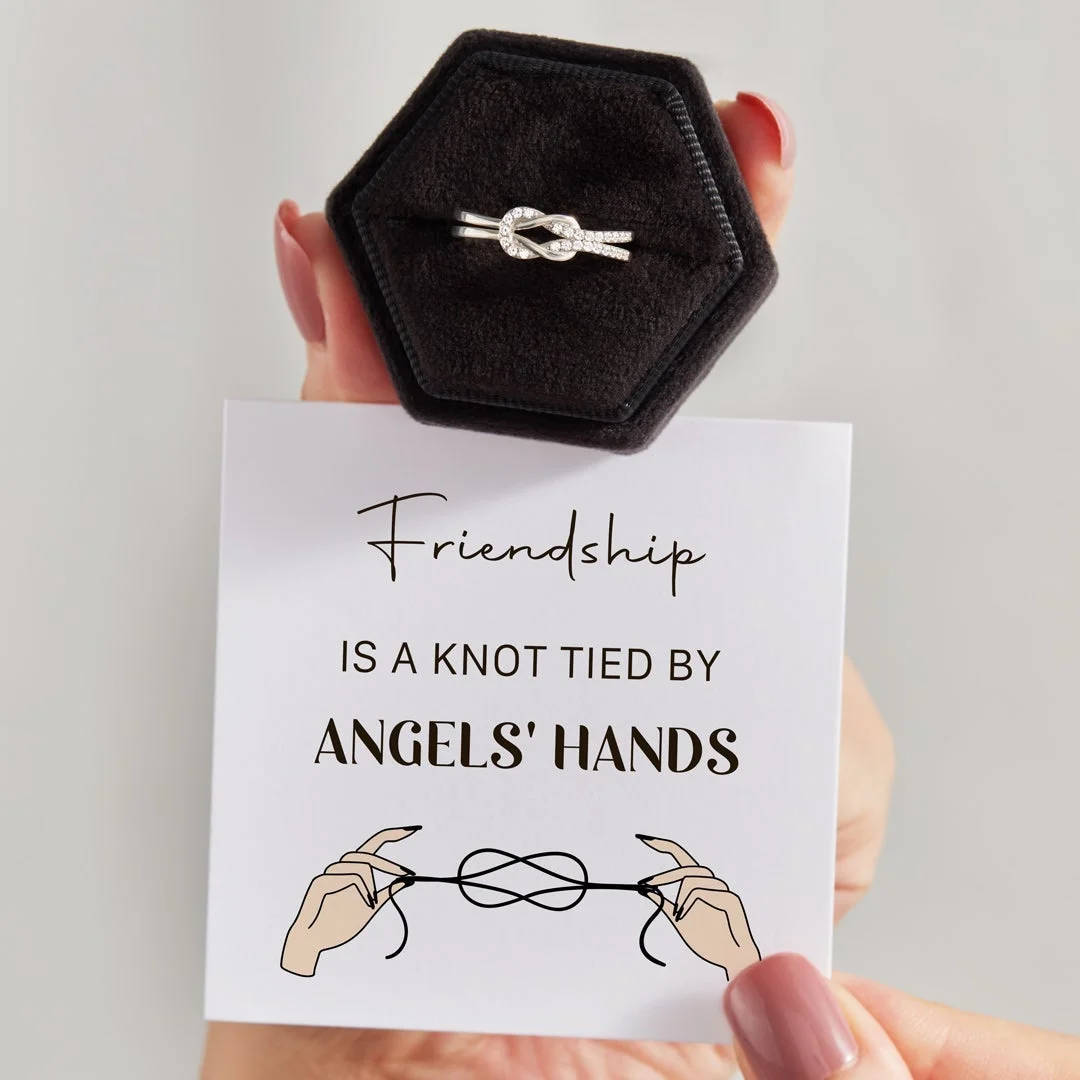 Friendship Tied By Angels' Hands Love Knot Ring