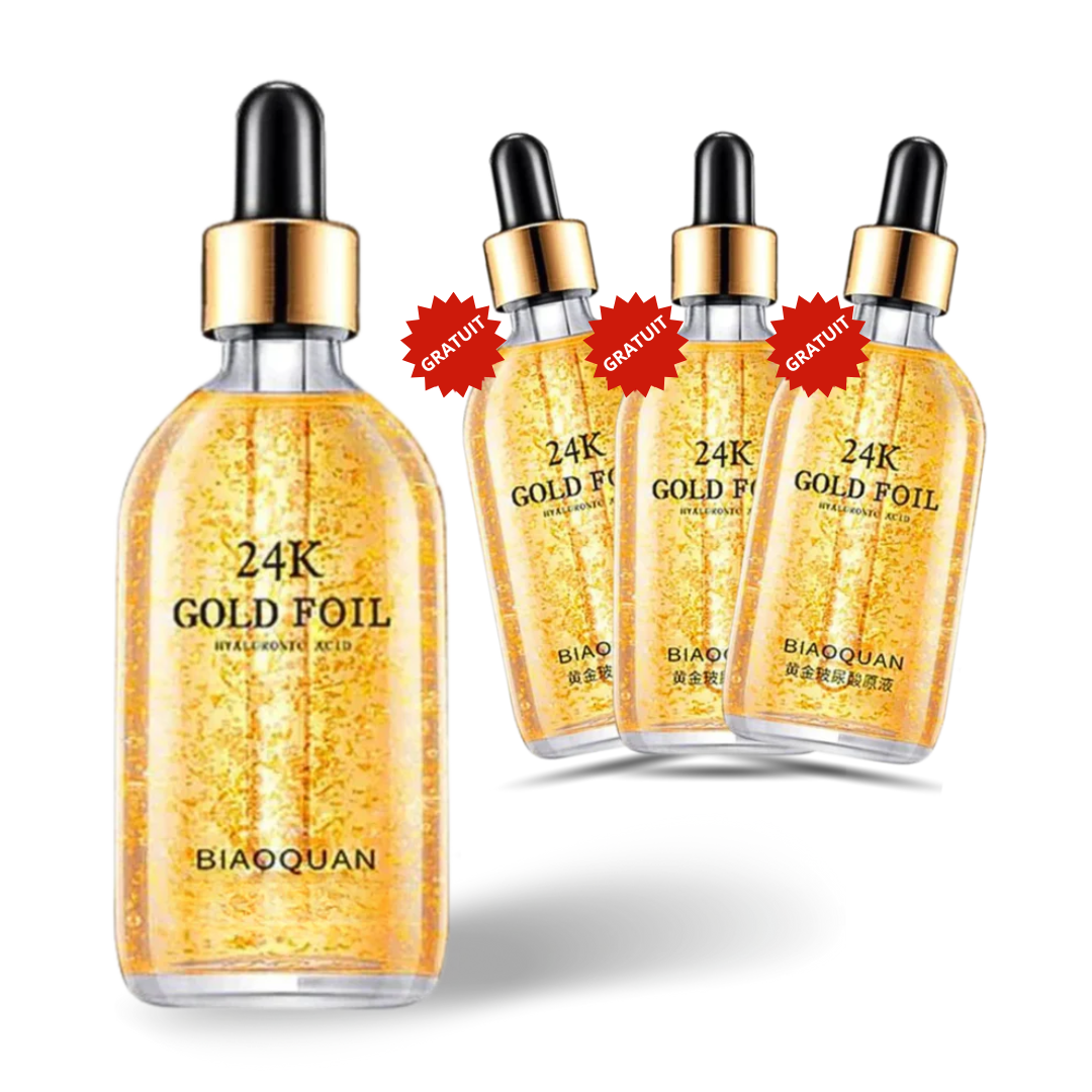 Kit of 4 Anti-Wrinkle Face Serums with Hyaluronic Acid, Nicotinamide and 24-carat Gold