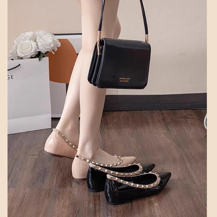 Breakj Breakj Jane Small 5Cm High Rivet Tip Single Shoes Women 2025 New One-Legged Stubble Shoes
