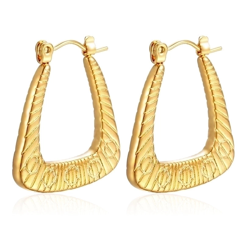 1 Pair Minimalist Classic Style Solid Color Plating 201 Stainless Steel 18K Gold Plated Earrings