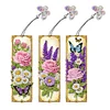 3Pcs Special Shaped Flowers Butterflies 5D DIY Diamond Art Book Mark for Office