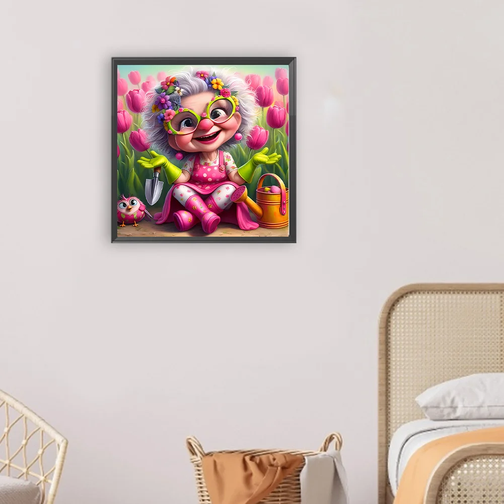 Diamond Painting - Full Round Drill - Grandma(Canvas|30*30cm)