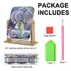 (US Local)DIY Flower Diamond Painting Kit Rotatable Mirror w Diamond Painting Jewelry Box