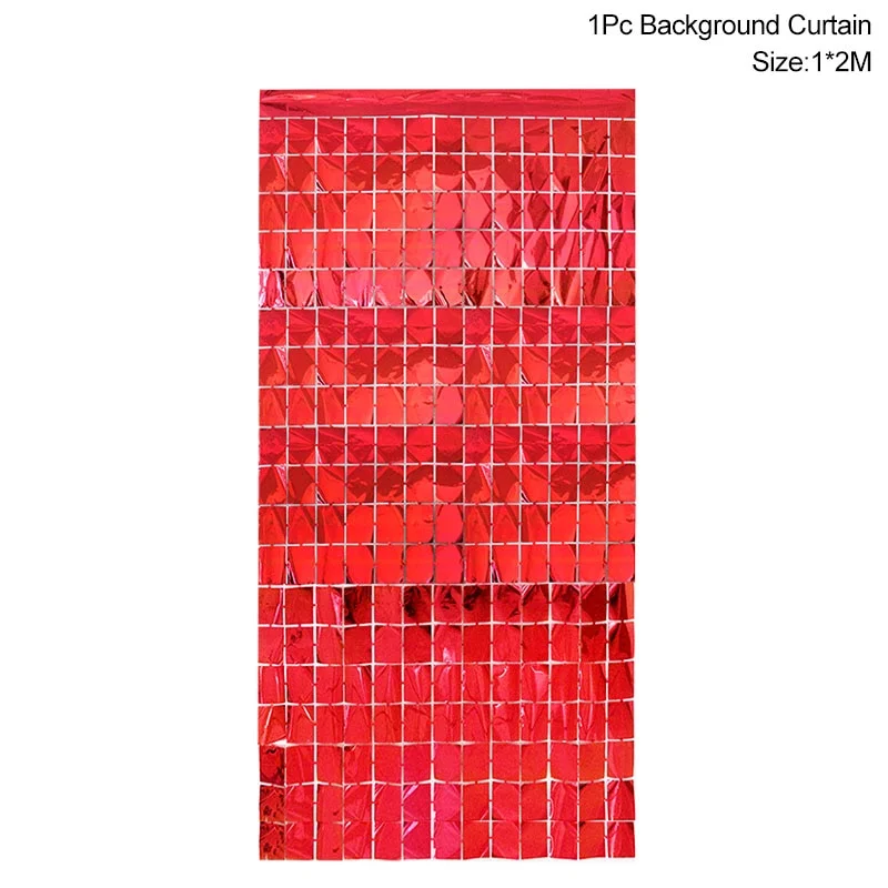 Party Background Curtain Glitter Backdrop Wedding Decoration Baby Shower Adult Kids Birthday Party Wall Sequin Foil Curtain 2x1M