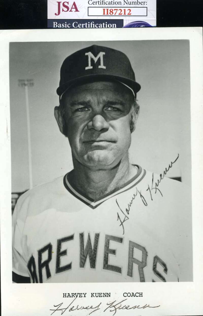 Harvey Kuenn JSA Coa Hand Signed 5x7 Team Issue Photo Poster painting Autograph