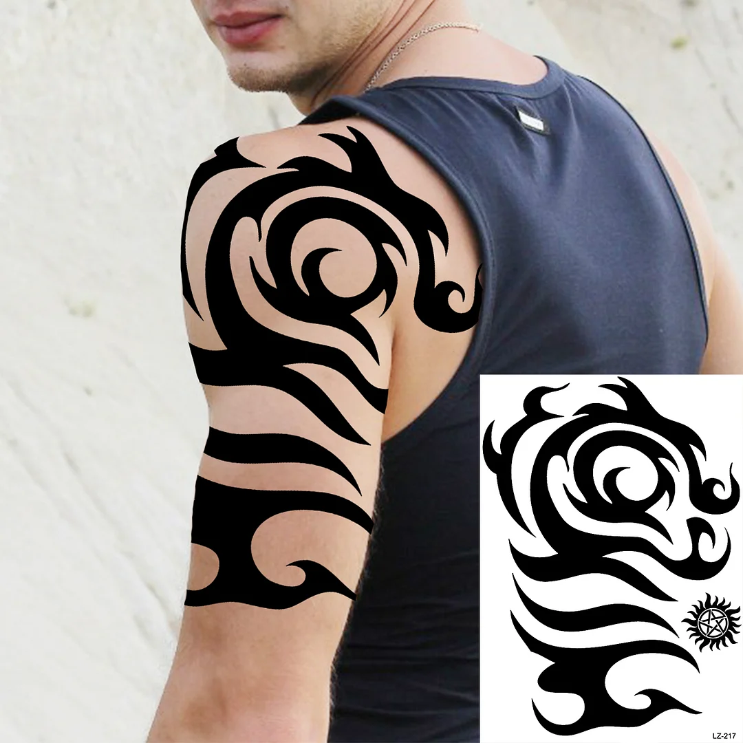 Sdrawing High Quality Lion Tiger Temporary Tattoos For Men Boys Realistic Fake Black Waterproof Tattoos Decal For Adult Party Supplies
