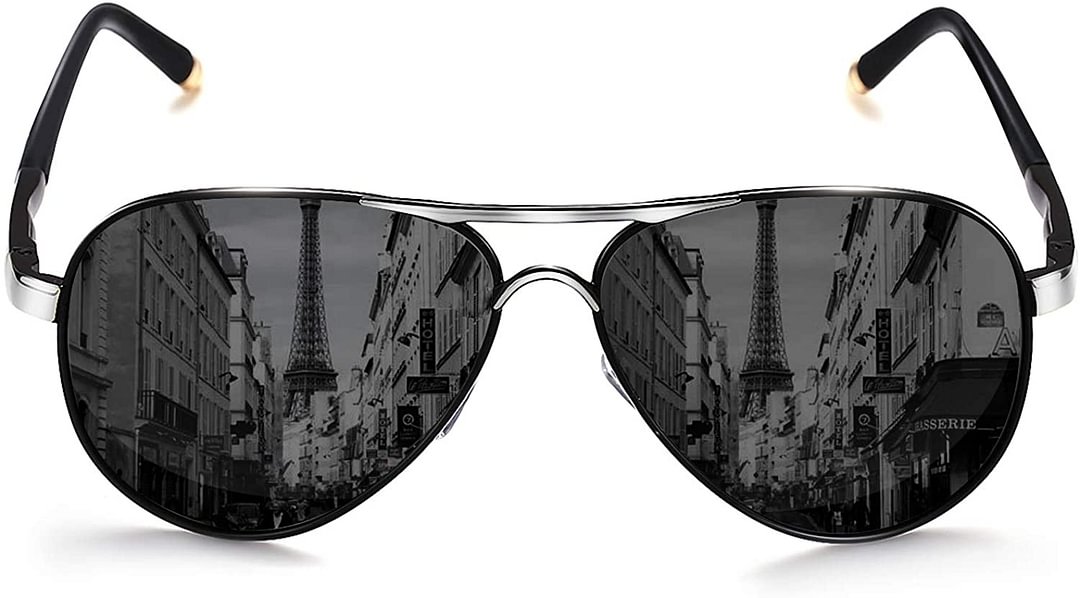 Polarized Aviator Sunglasses for Men Women Metal Flat Top Sunglasses lightweight Driving UV400 Outdoor 58mm