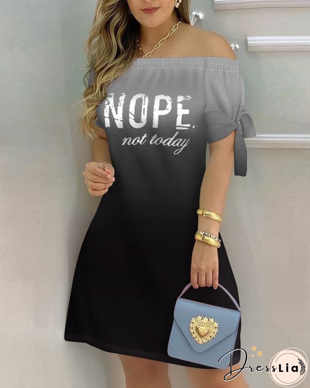 Sexy Female Casual Striped Off Shoulder Short Sleeve Mini DressFor Ladies Bow Tie Print A Line Party Short Dresses Vestidos