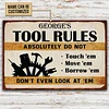Mechanic Tool Rules Classic Metal Signs Custom Name