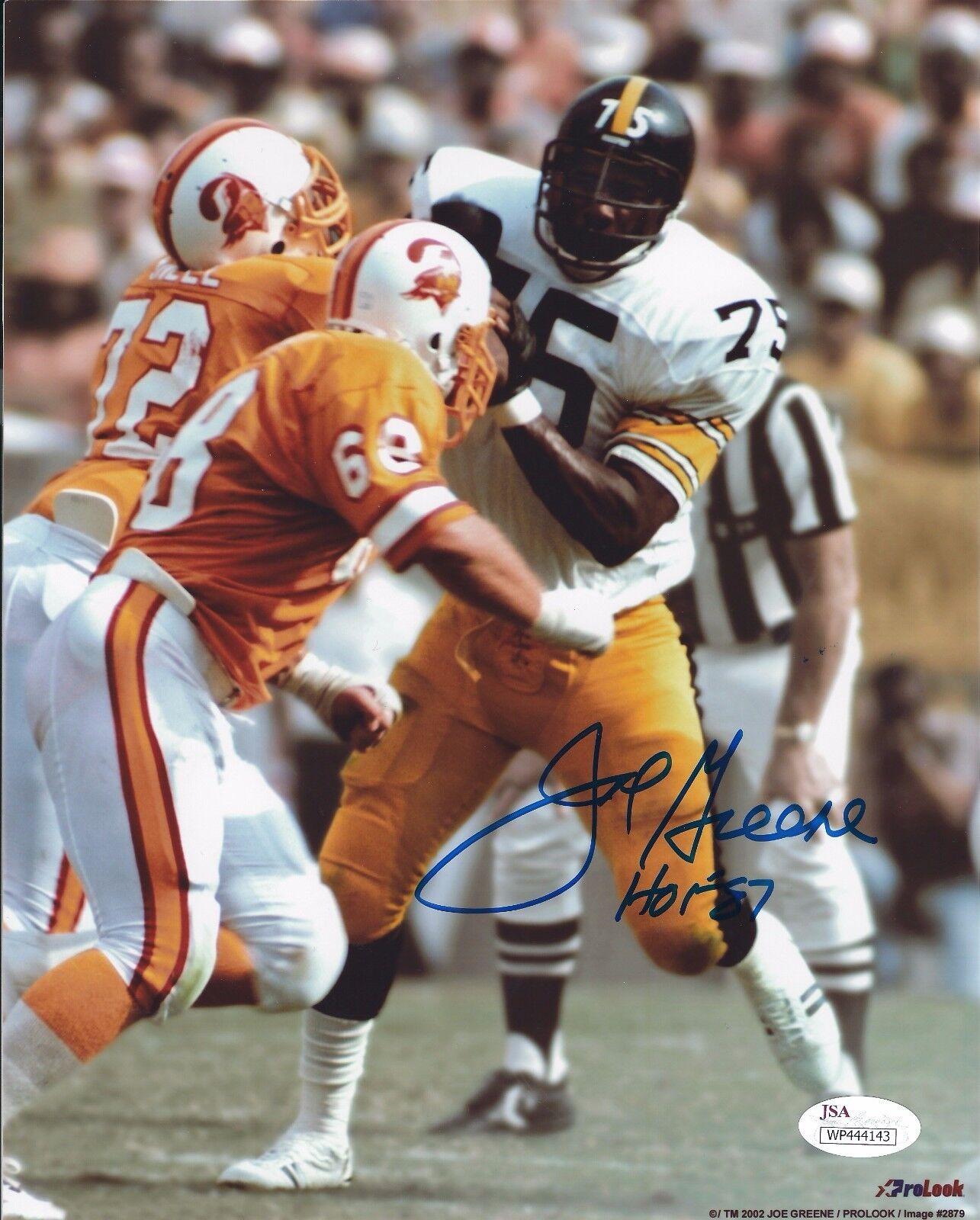 Signed 8x10 JOE GREENE HOF 87 Pittsburgh Steelers Autographed Photo Poster painting w JSA COA