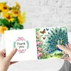 (US Local)6Pcs Peacock Painting Greeting Card Rhinestone Painting Card Kit for Party Favor
