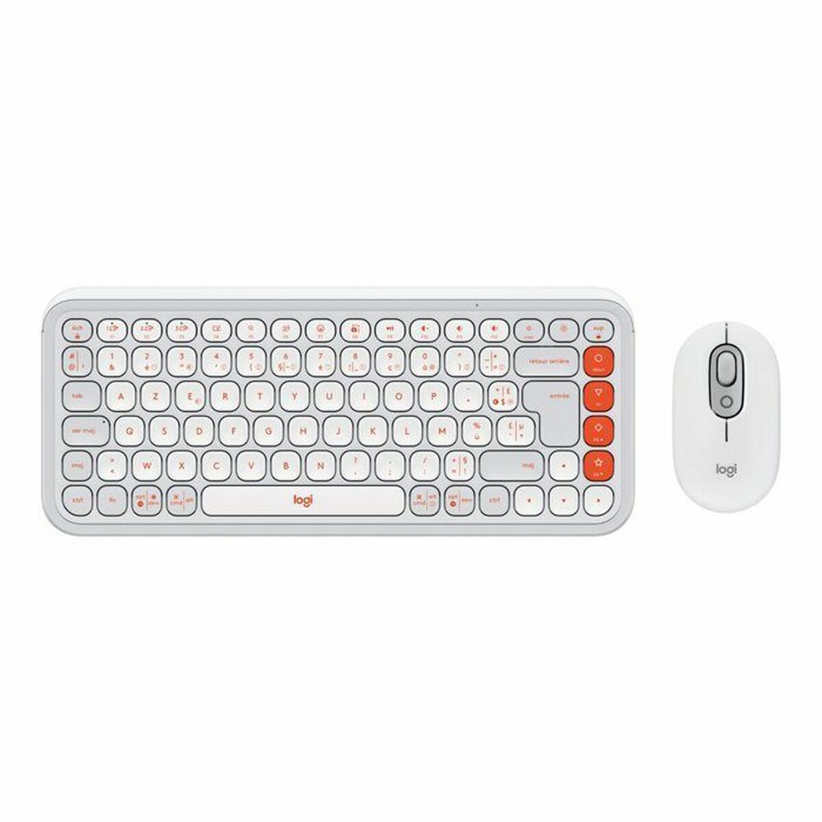 Keyboard and Mouse Logitech 920-013110 White French Azerty French