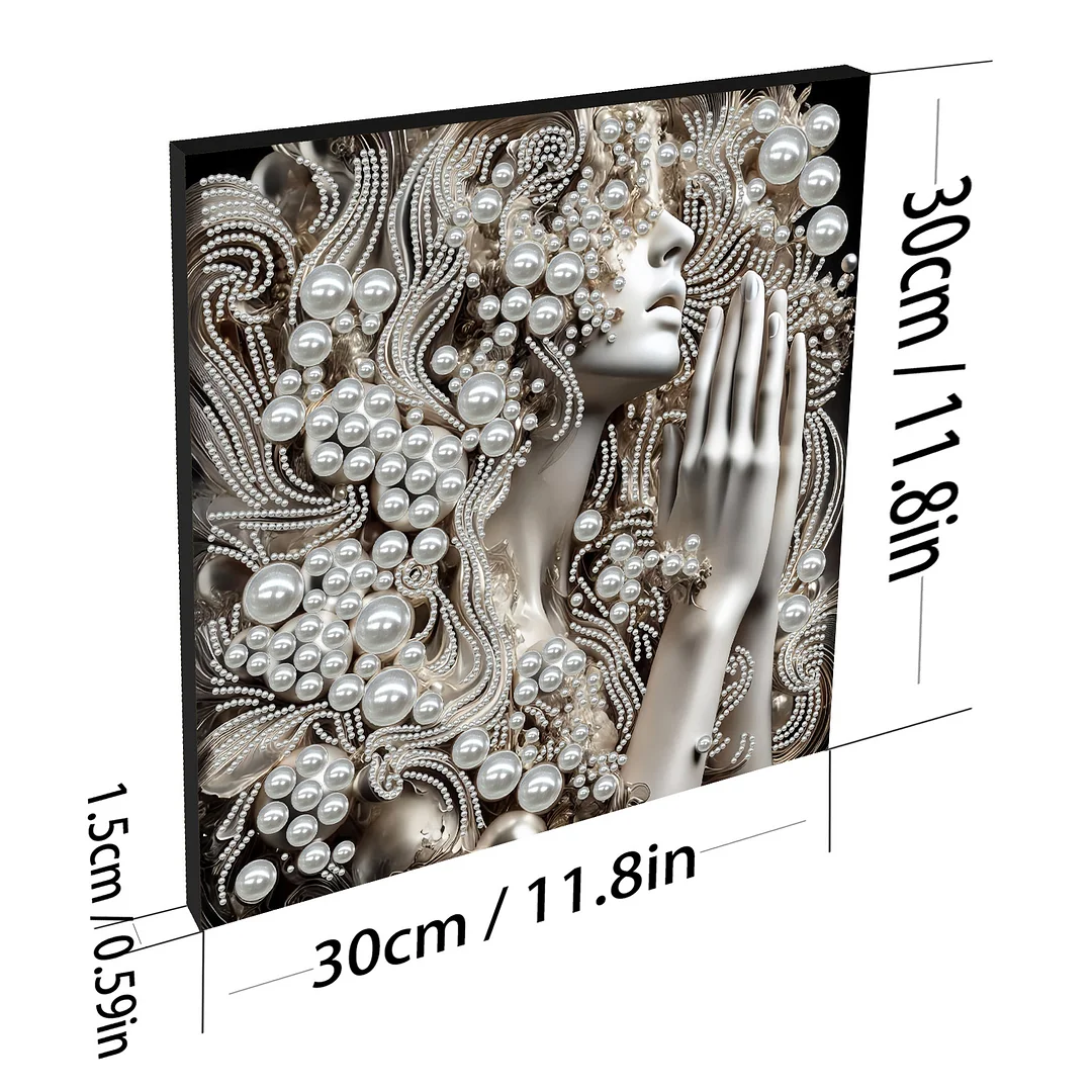 Pearl Praying Woman DIY Pearl Art Diamond Painting 30x30cm for Home Wall Decor