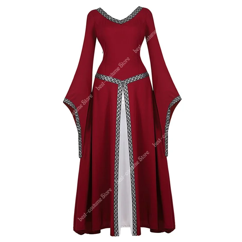 Uaang Dress for Women Vintage Dress 19 Century Costume Ball Gown Flare Sleeve Retro Palace Costume Cosplay Long Dress