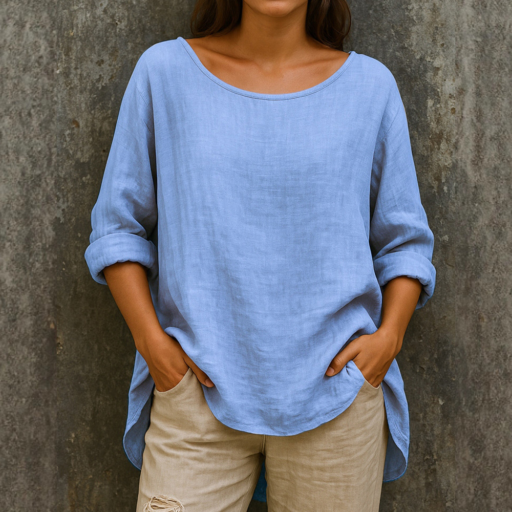 Women's Vintage Solid Color Cotton Linen T-shirt elevenforest