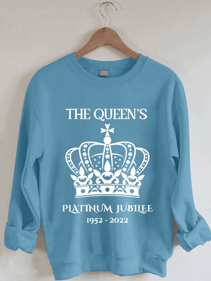 Women's The Queen‘s Crown Platinum Jubilee Print Casual Sweatshirt
