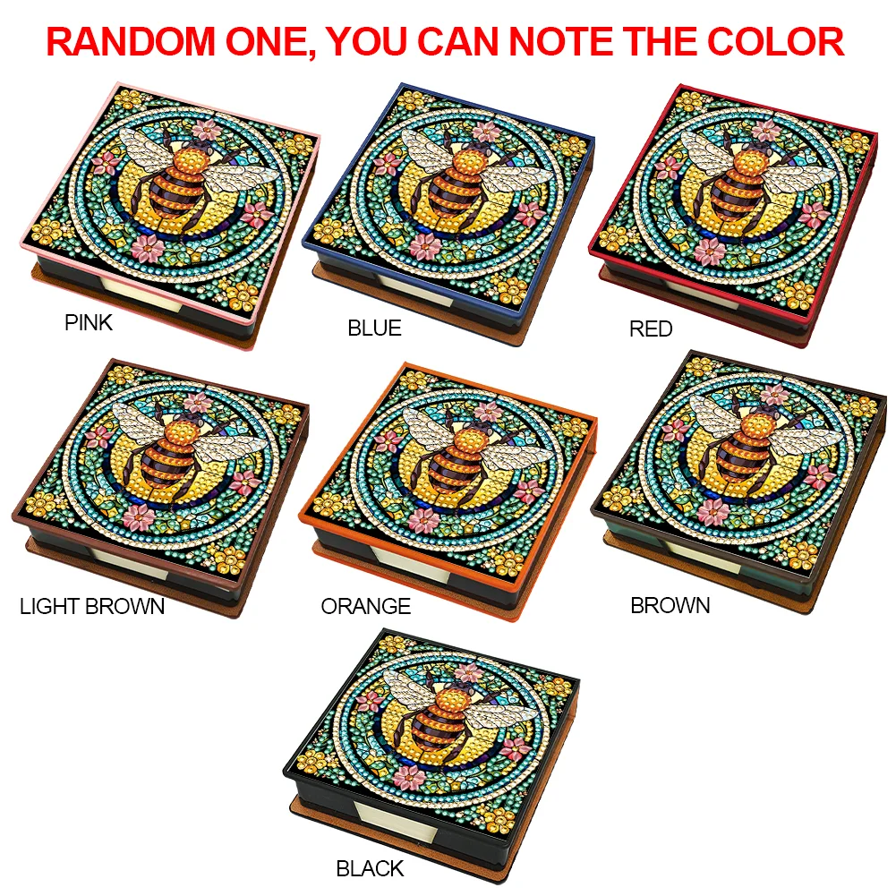 Bee PU Diamond Painting Memo Pad Holder Mosaic Kit for Adults Beginners