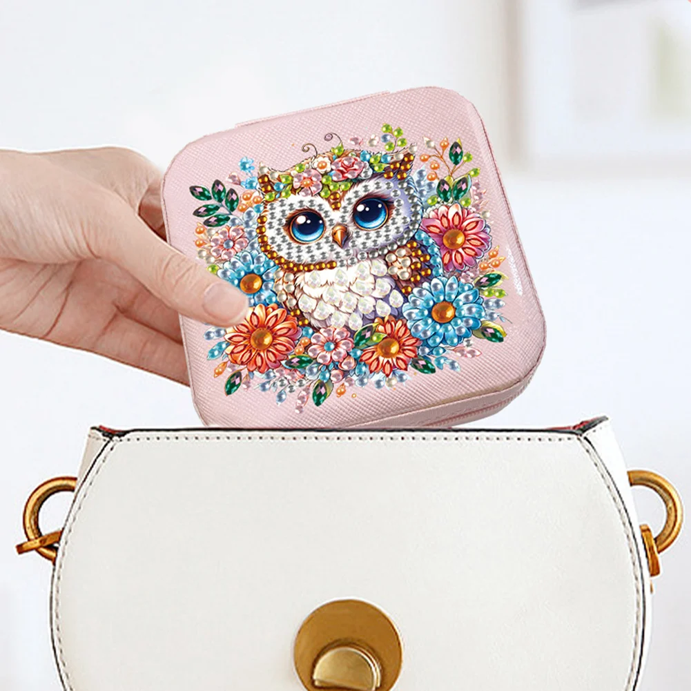 5D DIY Owl Special Shape Diamond Painting Jewelry Box for Art Crafts